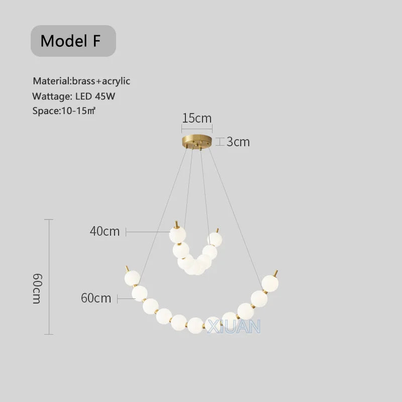 Στρογγυλεμένο σχέδιο πολυέλαιος με μπάλες LED