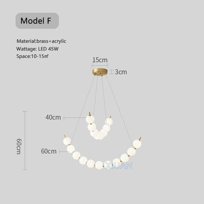 Στρογγυλεμένο σχέδιο πολυέλαιος με μπάλες LED