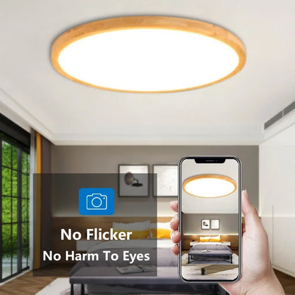 Μοντέρνο Slim LED Φωτιστικό Οροφής Ξύλινο Σαλόνι Υπνοδωμάτιο Μελέτη Διάδρομος Φουαγιέ