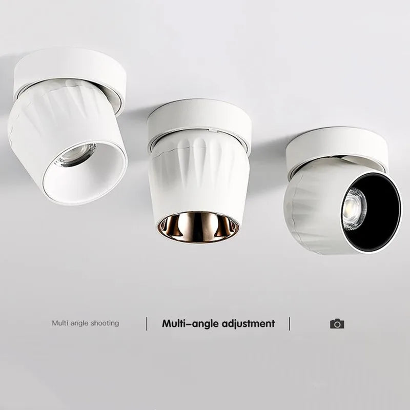 Πτυσσόμενη λάμπα Led Spot Φωτιστικά με ρυθμιζόμενο φωτισμό COB 15w Επιφανειακά τοποθετημένα Downlight για εσωτερικό φωτισμό Φώτα LED κρεβατοκάμαρας