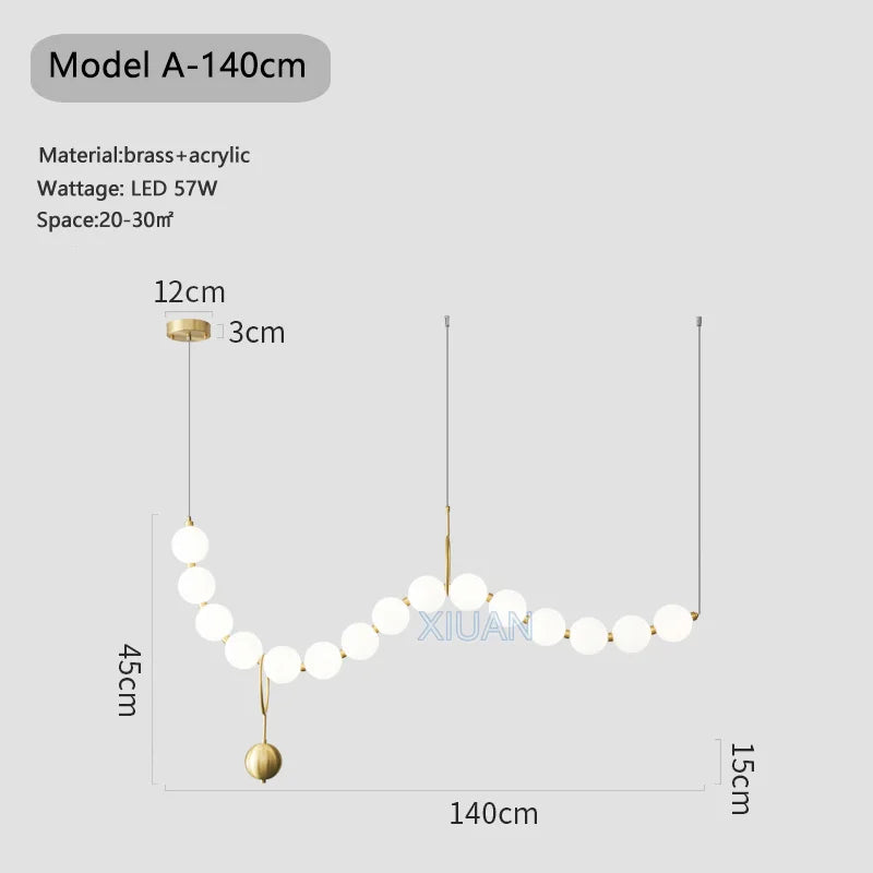 Στρογγυλεμένο σχέδιο πολυέλαιος με μπάλες LED