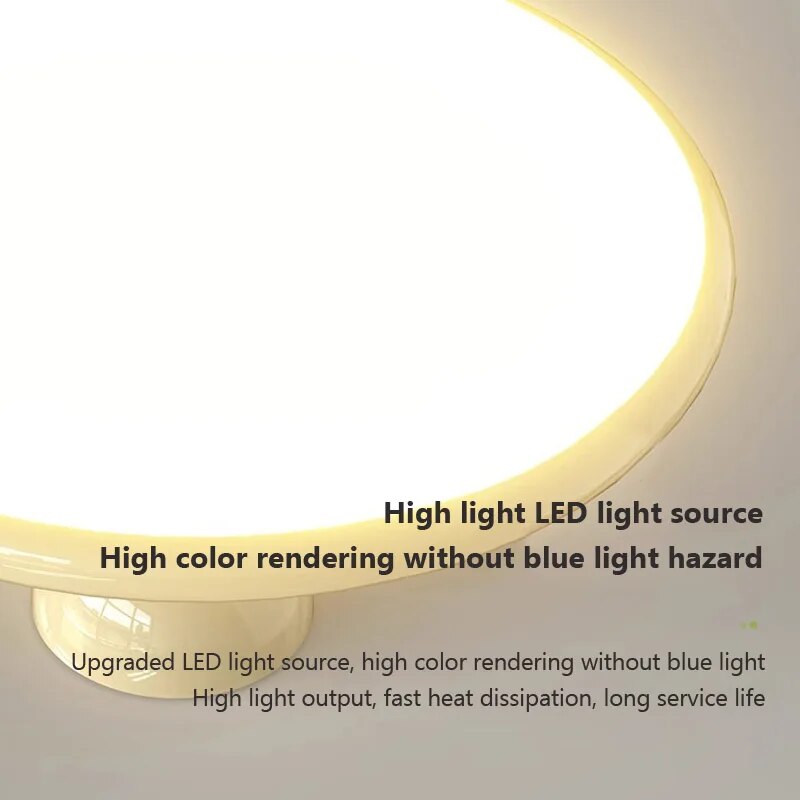 Φωτιστικό οροφής Nordic LED σε κρεμ σίδερο με ιπτάμενο δίσκο
