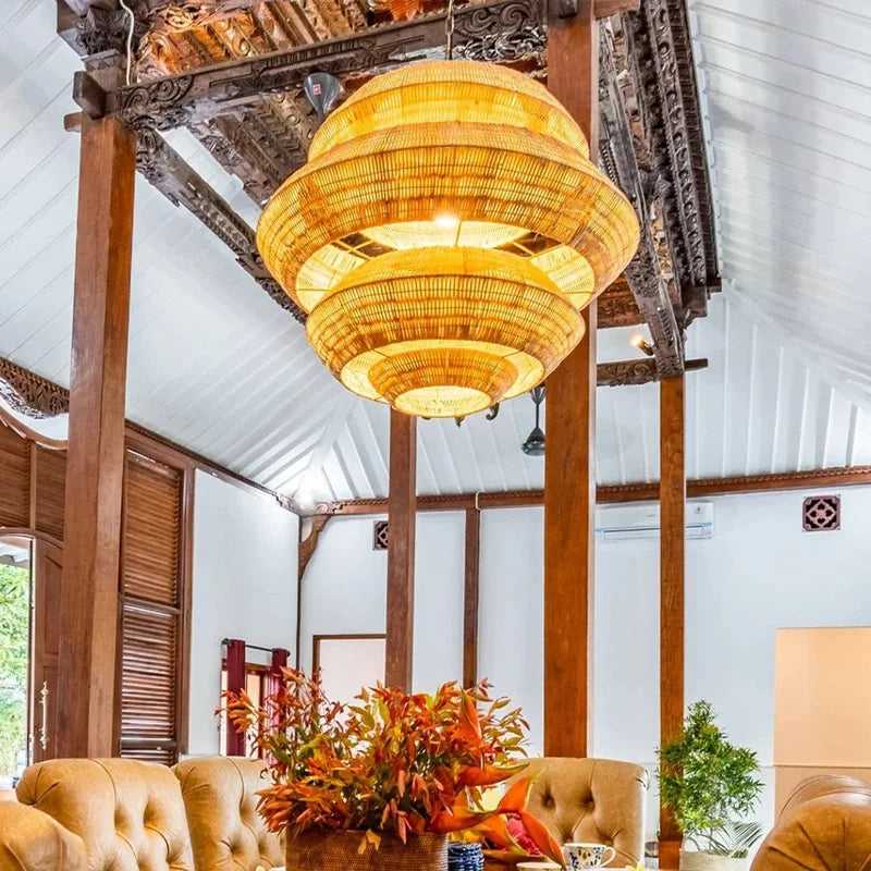 Ανάρτηση Bohemian Style Rattan Art en rotin