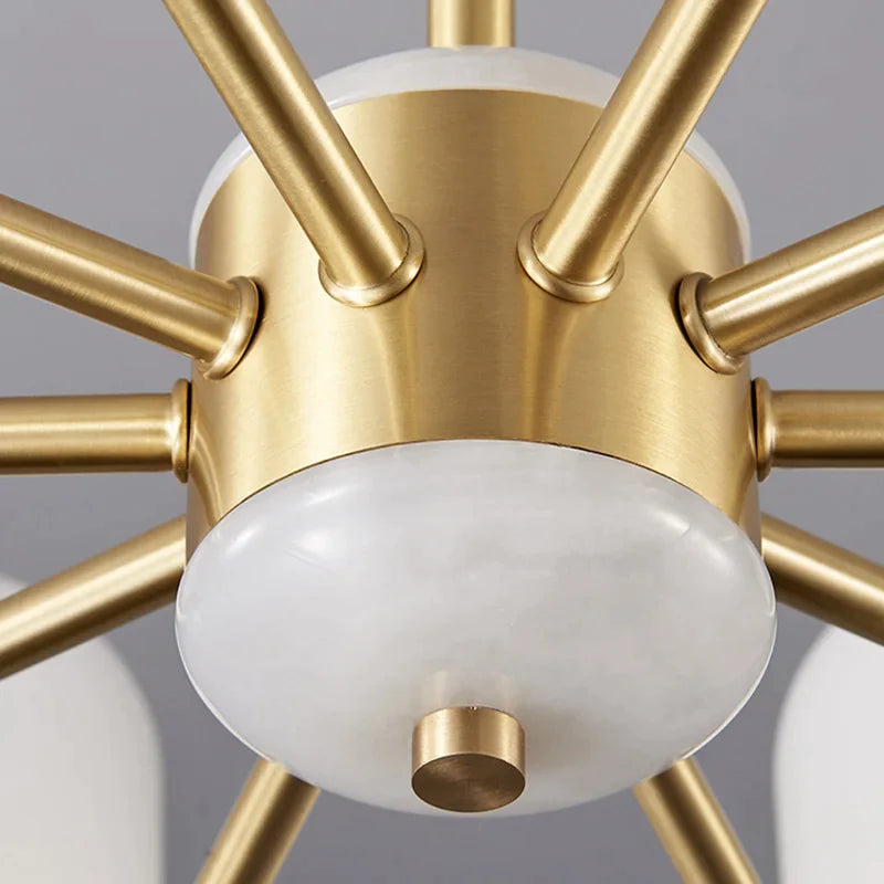 Πλήρης χάλκινος πολυέλαιος LED Φωτιστικό Post Modern Luxury Φουαγιέ Κρεβατοκάμαρα Γυαλί μελέτης Κρεμαστό φωτιστικό Τραπεζαρίας Φωτιστικά ξενοδοχείου