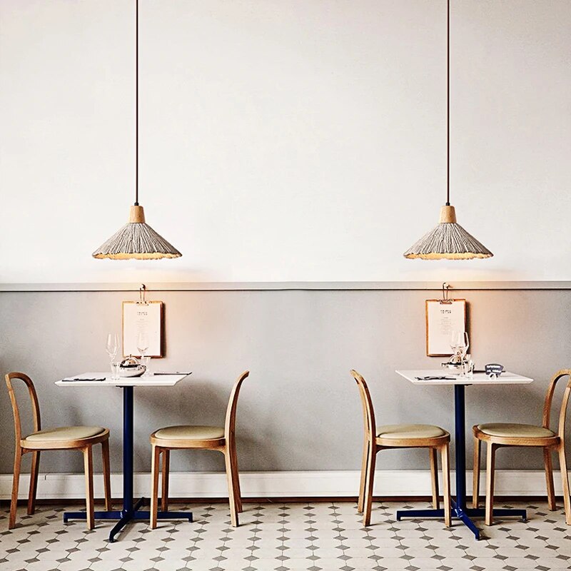 Κρεμαστό ριγέ κωνικό φωτιστικό Wabi Sabi Nordic