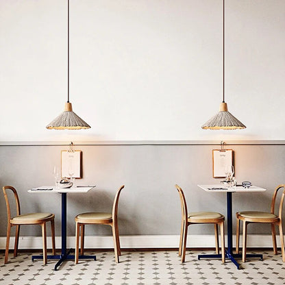Κρεμαστό ριγέ κωνικό φωτιστικό Wabi Sabi Nordic