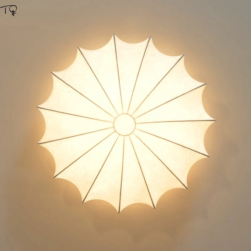 Φωτιστικό οροφής Ιαπωνικό Κορεάτικο ζεστό κλασικό μεταξωτό ύφασμα Zen Art Led