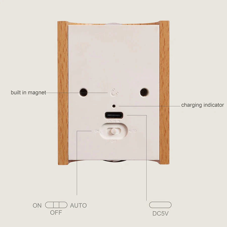 Φωτιστικό τοίχου LED νυχτερινό φως ασύρματη φόρτιση USB