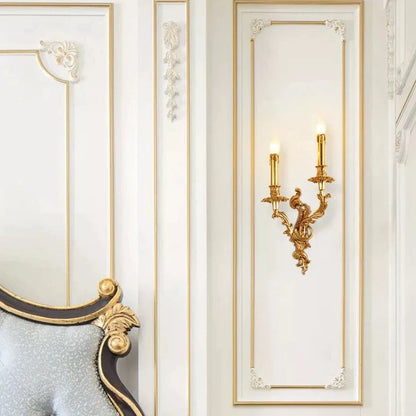 Βασιλικό πολυτελές φως τοίχου αντίκα ορείχαλκος