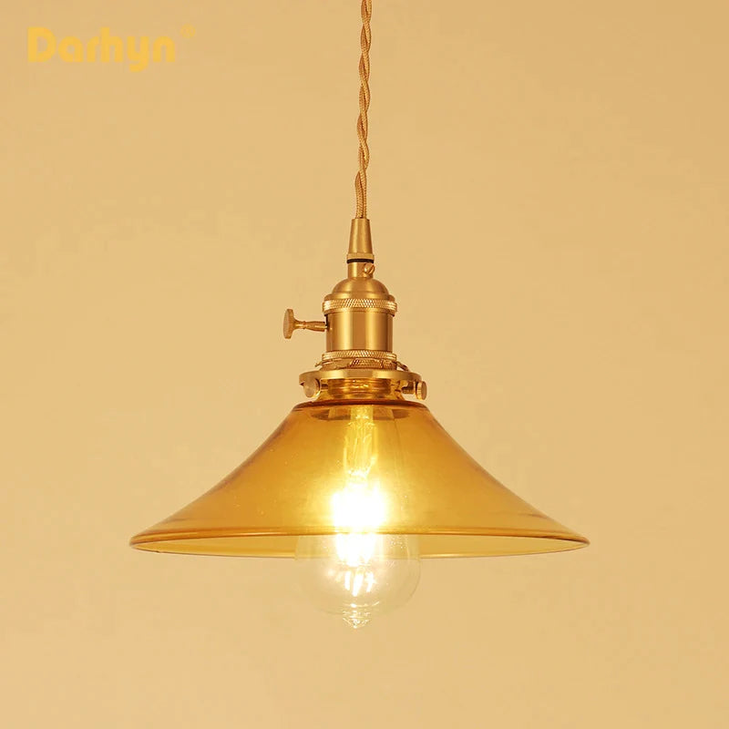 Κρεμαστό φωτιστικό Glass Brass Copper Minimalist E27 Edison Restaurant