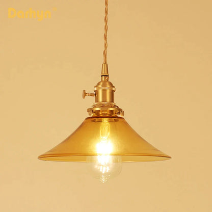 Κρεμαστό φωτιστικό Glass Brass Copper Minimalist E27 Edison Restaurant