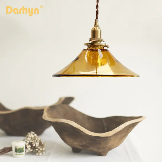 Κρεμαστό φωτιστικό Glass Brass Copper Minimalist E27 Edison Restaurant