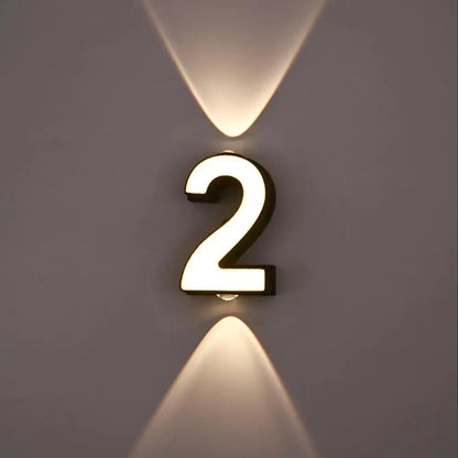Φωτιστικό τοίχου LED Ψηφιακός αριθμός εσωτερικού και εξωτερικού χώρου IP65 Αδιάβροχο μοντέρνο μινιμαλιστικό στιλ αλουμινίου φώτα κήπου βεράντας