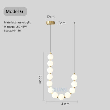 Στρογγυλεμένο σχέδιο πολυέλαιος με μπάλες LED