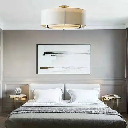 Φωτιστικό οροφής κινέζικου στυλ LED Simplicity Art Fabric Στρογγυλό