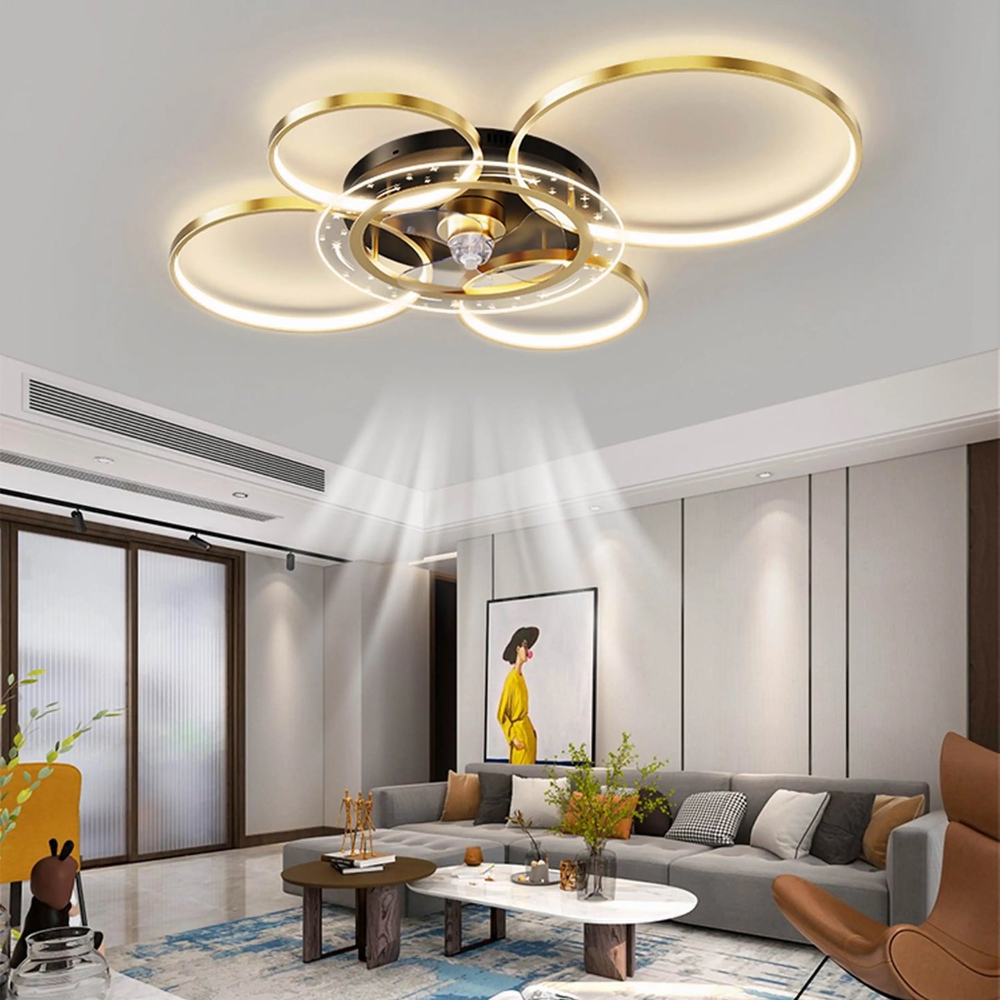 Σχέδιο Plafonnier avec des cercles à LED