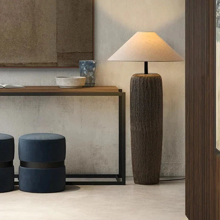 Φωτιστικό δαπέδου ιαπωνικής αγγειοπλαστικής αντίκες