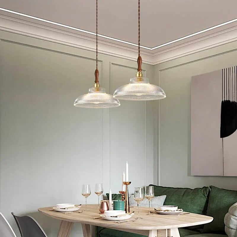 Φωτιστικό κρεμαστό κωνικό σχέδιο σε Vintage Nordic Glass