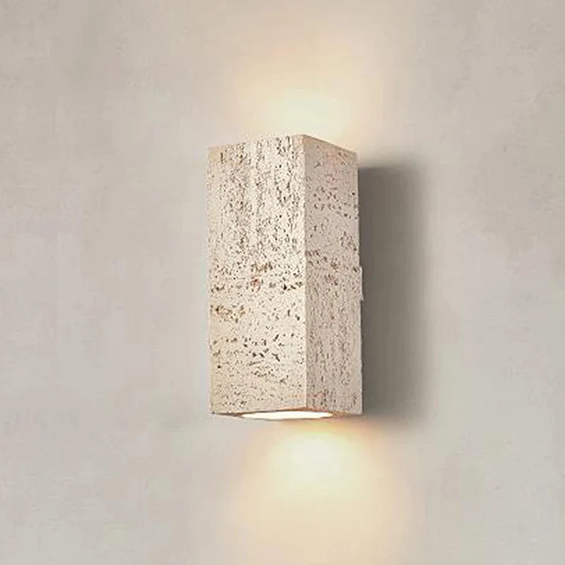 Wabi-sabi τετράγωνο φωτιστικό τοίχου Led από σκανδιναβικό τσιμέντο
