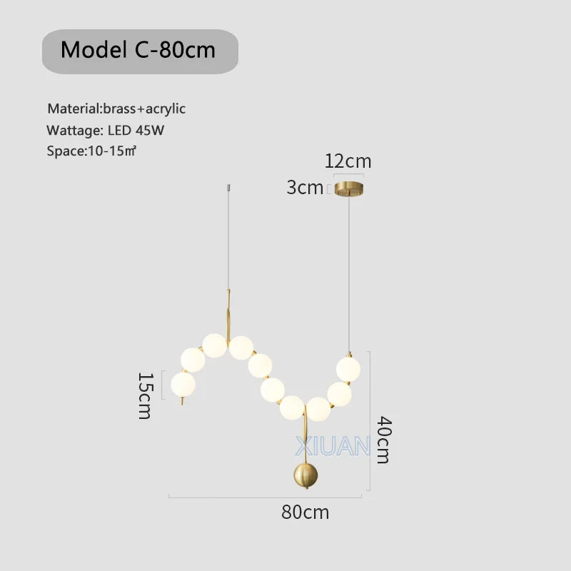 Στρογγυλεμένο σχέδιο πολυέλαιος με μπάλες LED