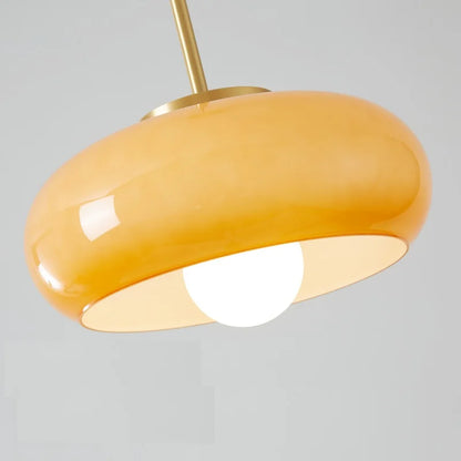 Κρεμαστό φωτιστικό Bauhaus LED από γυαλί και χρυσό μέταλλο