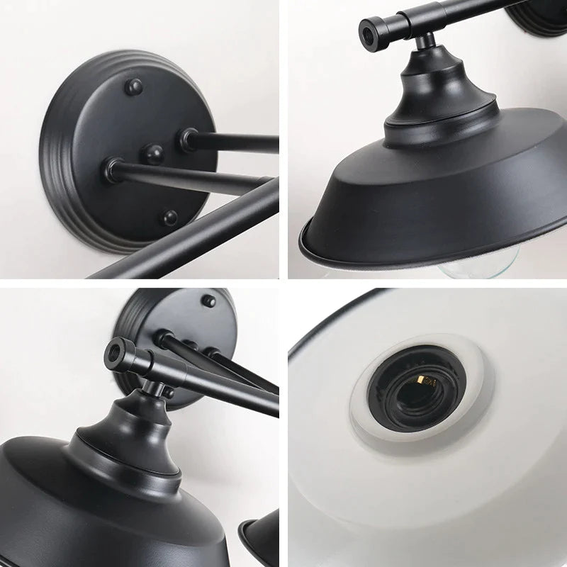 Vintage industrial Φωτιστικό τοίχου Loft Σίδερο διπλής κεφαλής