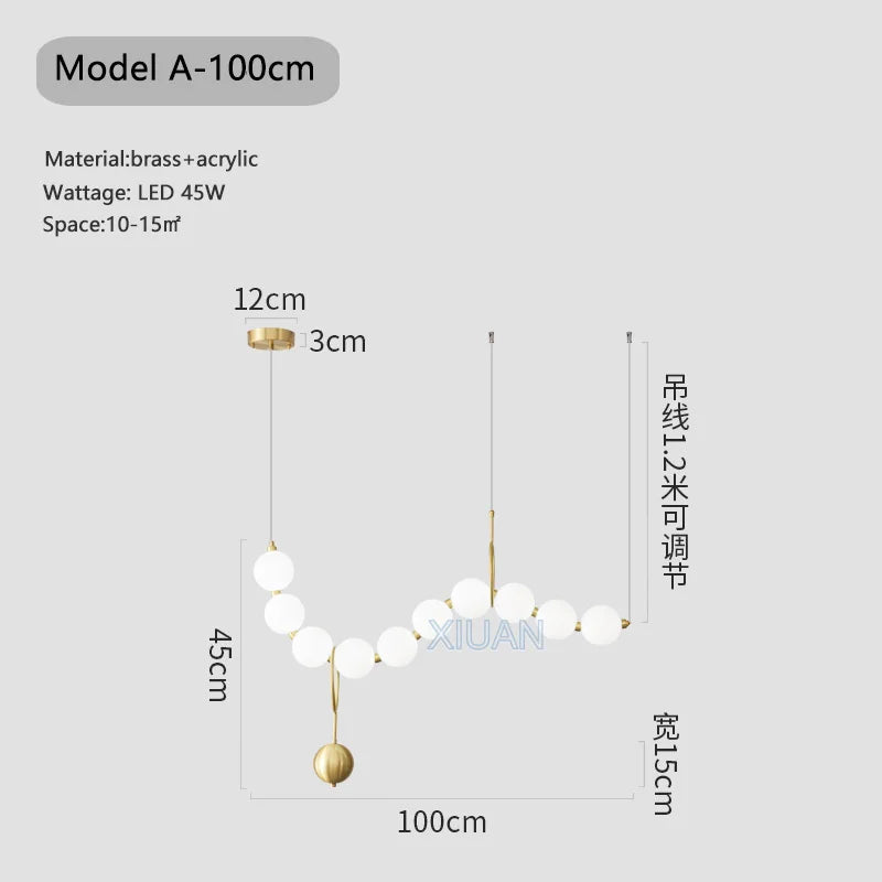 Στρογγυλεμένο σχέδιο πολυέλαιος με μπάλες LED