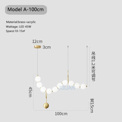 Στρογγυλεμένο σχέδιο πολυέλαιος με μπάλες LED