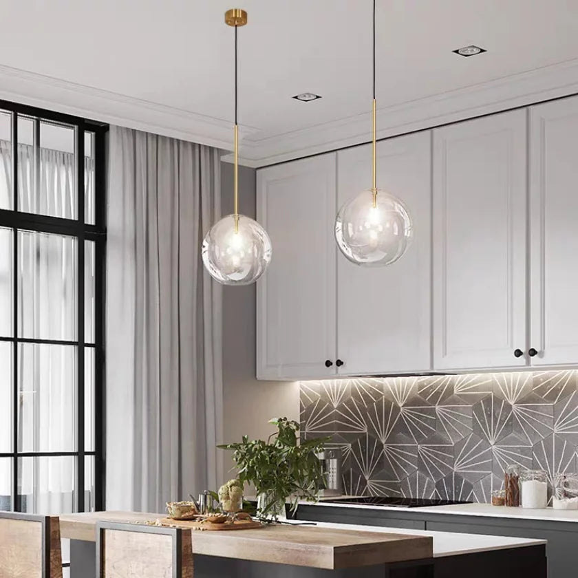 Γυάλινη μπάλα LED κρεμαστό φως Φωτισμός Κουζίνα Τραπεζαρία Εστιατόριο Κρεμαστό φωτιστικό Υπνοδωμάτιο Οροφή δίπλα στο κρεβάτι Πολυέλαιος Διακόσμηση ξενοδοχείου