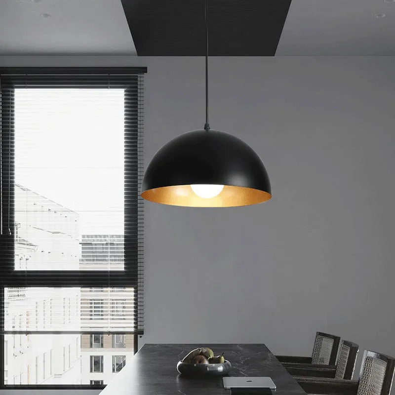 Κρεμαστό φωτιστικό Loft Retro με αμπαζούρ μισής μπάλας