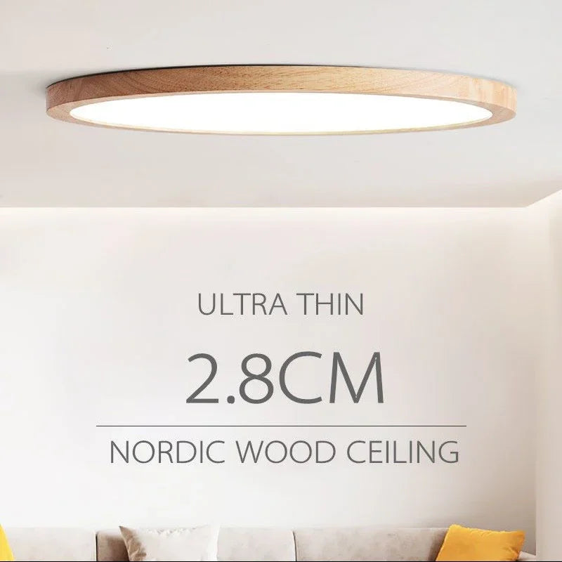 Μοντέρνο Slim LED Φωτιστικό Οροφής Ξύλινο Σαλόνι Υπνοδωμάτιο Μελέτη Διάδρομος Φουαγιέ