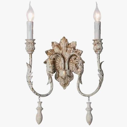 Ρετρό Vintage Φωτιστικό τοίχου από μασίφ ξύλο αμερικανικού στυλ