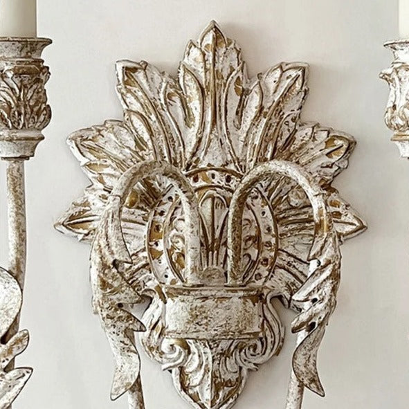 Ρετρό Vintage Φωτιστικό τοίχου από μασίφ ξύλο αμερικανικού στυλ