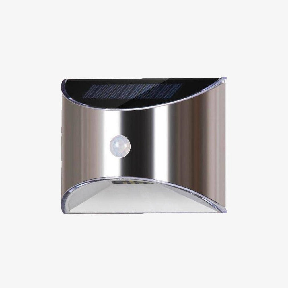 Εξωτερικό ηλιακό φως τοίχου με στρογγυλεμένο χρώμιο LED (σετ 2)