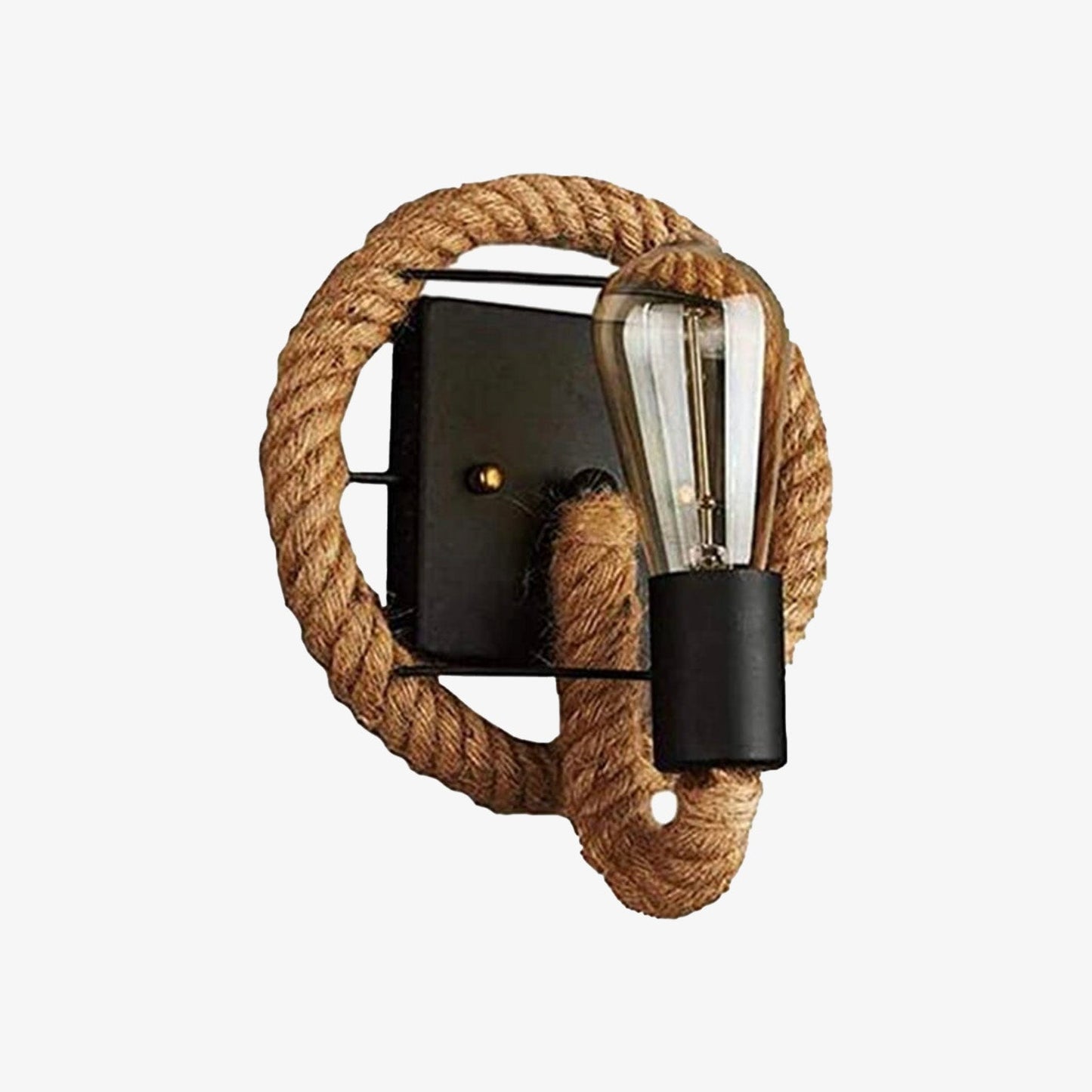 Ρουστίκ φωτιστικό τοίχου με σχοινί σε vintage κύκλο