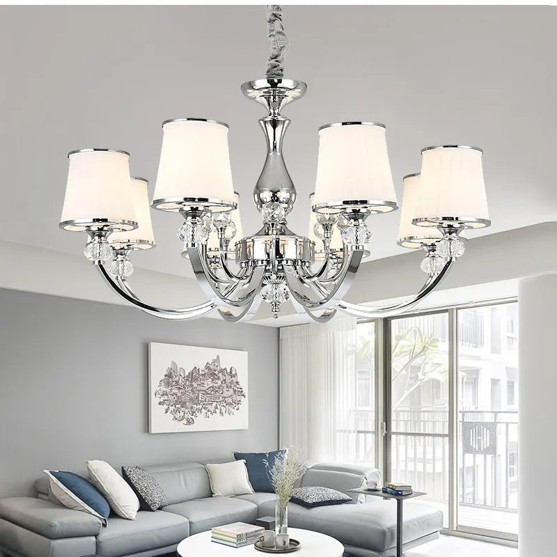 Luster Chrome moderne Led en cristal E14