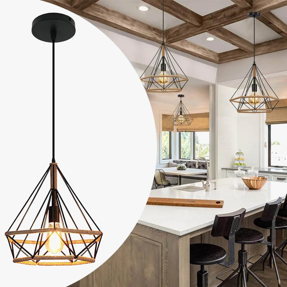 Κρεμαστό φωτιστικό κλουβιού Loft industrial style