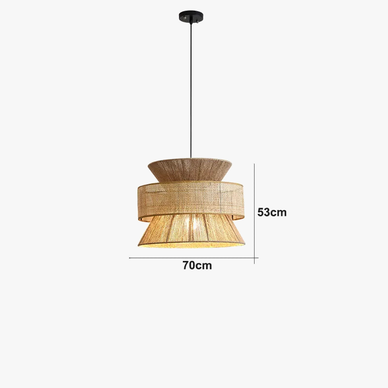 Κρεμαστό φωτιστικό Sabi Wabi κινέζικου στυλ σε μπαστούνι από μπαστούνι