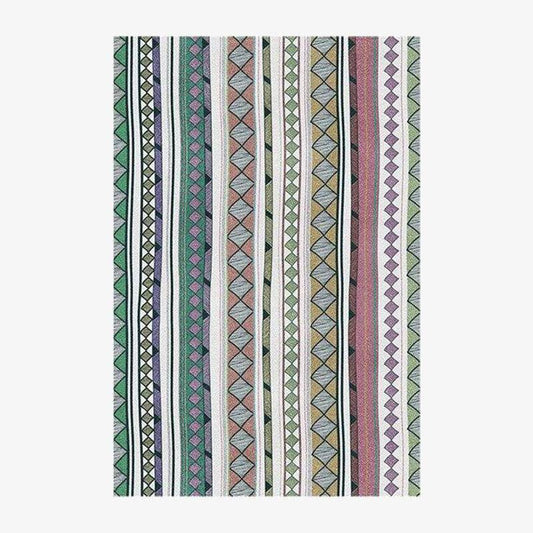 Ορθογώνιο χαλί με πράσινα γεωμετρικά σχήματα στυλ Keecy