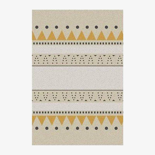 Ορθογώνιο χαλί με κίτρινα γεωμετρικά σχέδια σε στυλ Keecy