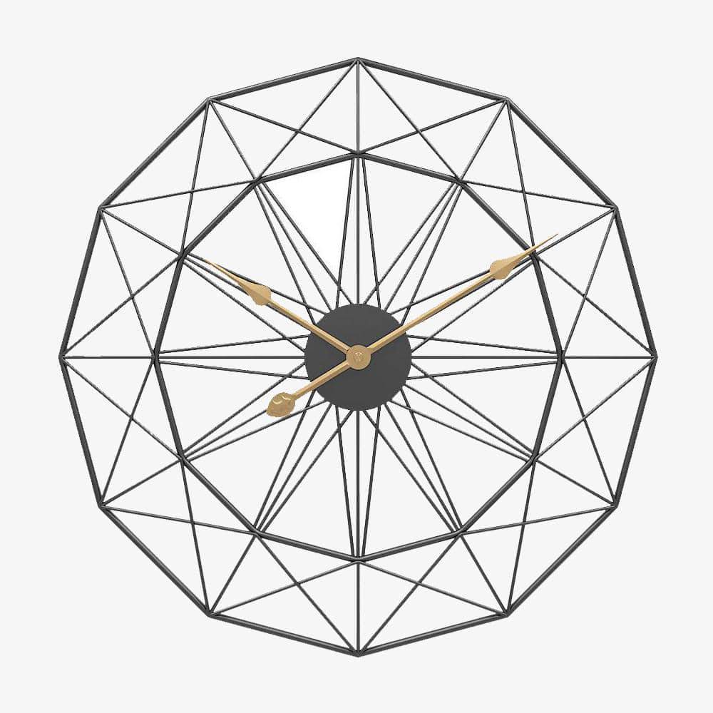 Ρολόι τοίχου γεωμετρικό στρογγυλό μεταλλικό σχέδιο 50cm