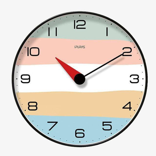 Στρογγυλό ρολόι τοίχου Rato Color Stripes