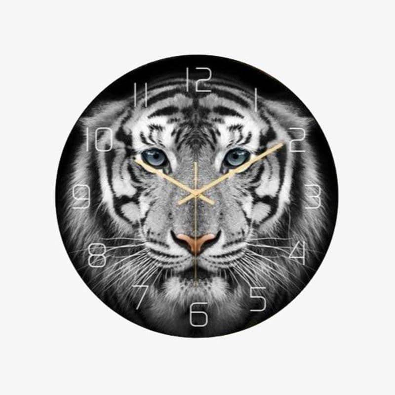 Στρογγυλό ρολόι τοίχου σε στιλ Savanna Tiger print