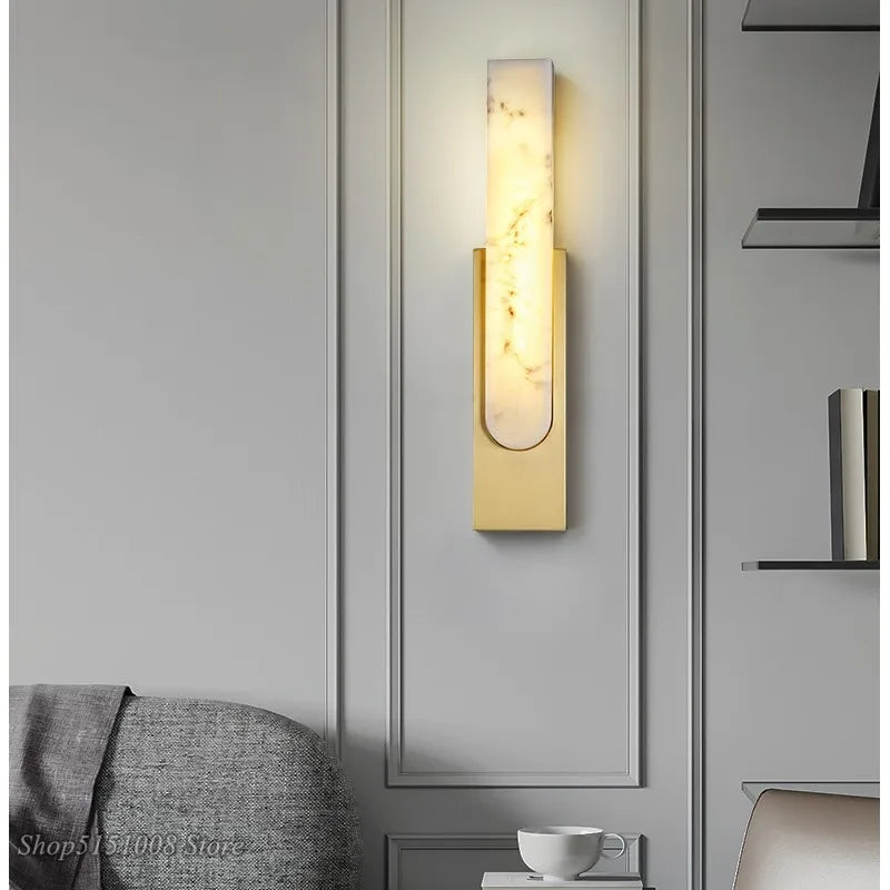Μινιμαλιστικός σχεδιασμός φωτιστικό τοίχου LED σε στυλ μαρμάρου