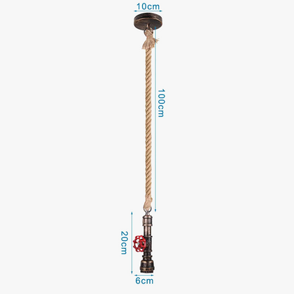 Loft Steampunk Vintage Μεταλλικό Φωτιστικό Σωλήνα Νερού
