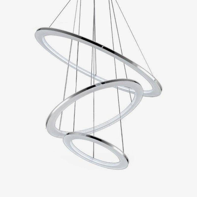 Σχεδιαστής πολυέλαιος με πολλούς πλεγμένους κύκλους χρωμίου Δαχτυλίδια