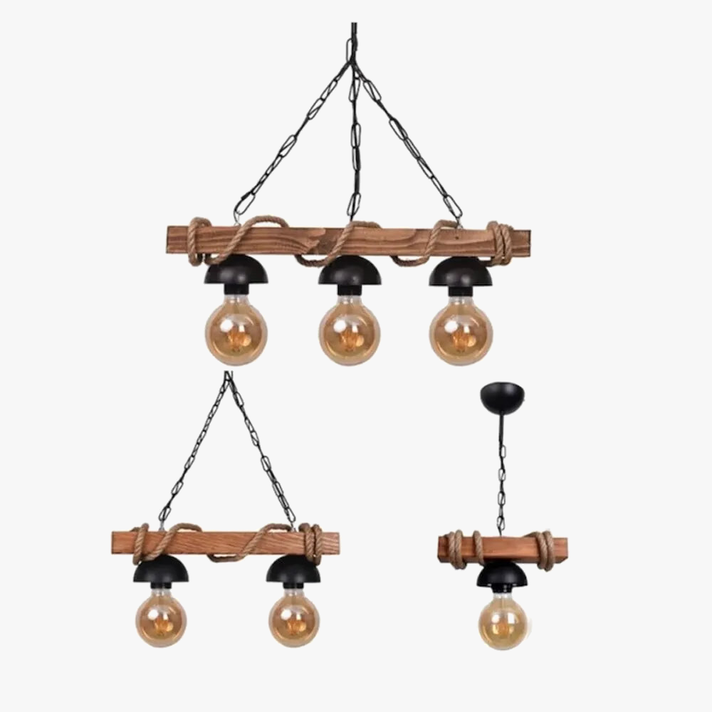 Vintage διακόσμηση πολυελαίου σε ξύλο και μέταλλο