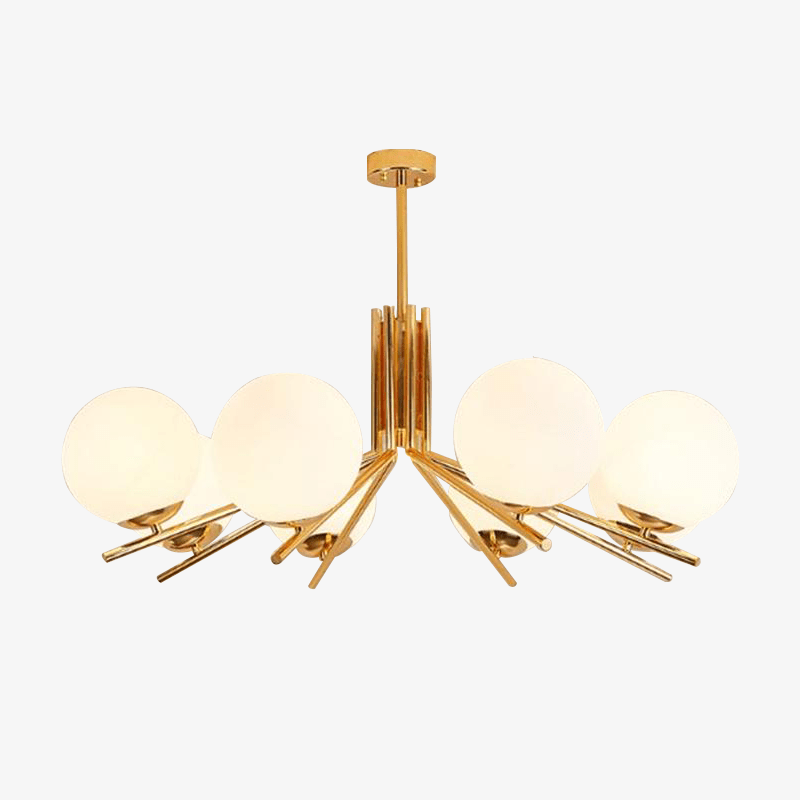 Χρυσός πολυέλαιος LED με γυάλινες μπάλες