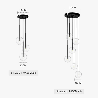 πολυτελές led πολυέλαιος μαύρη μπάλα γυαλί εσωτερική διακόσμηση χωλ τραπεζαρία εστιατορίου