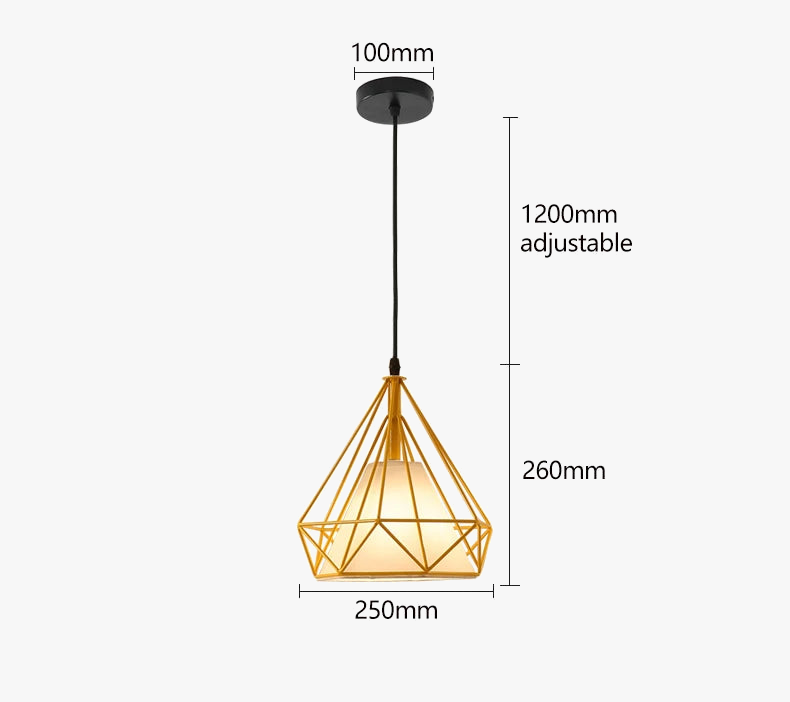 Μοντέρνα μινιμαλιστική πολυέλαιος Iron Birdcage Loft Pyramid